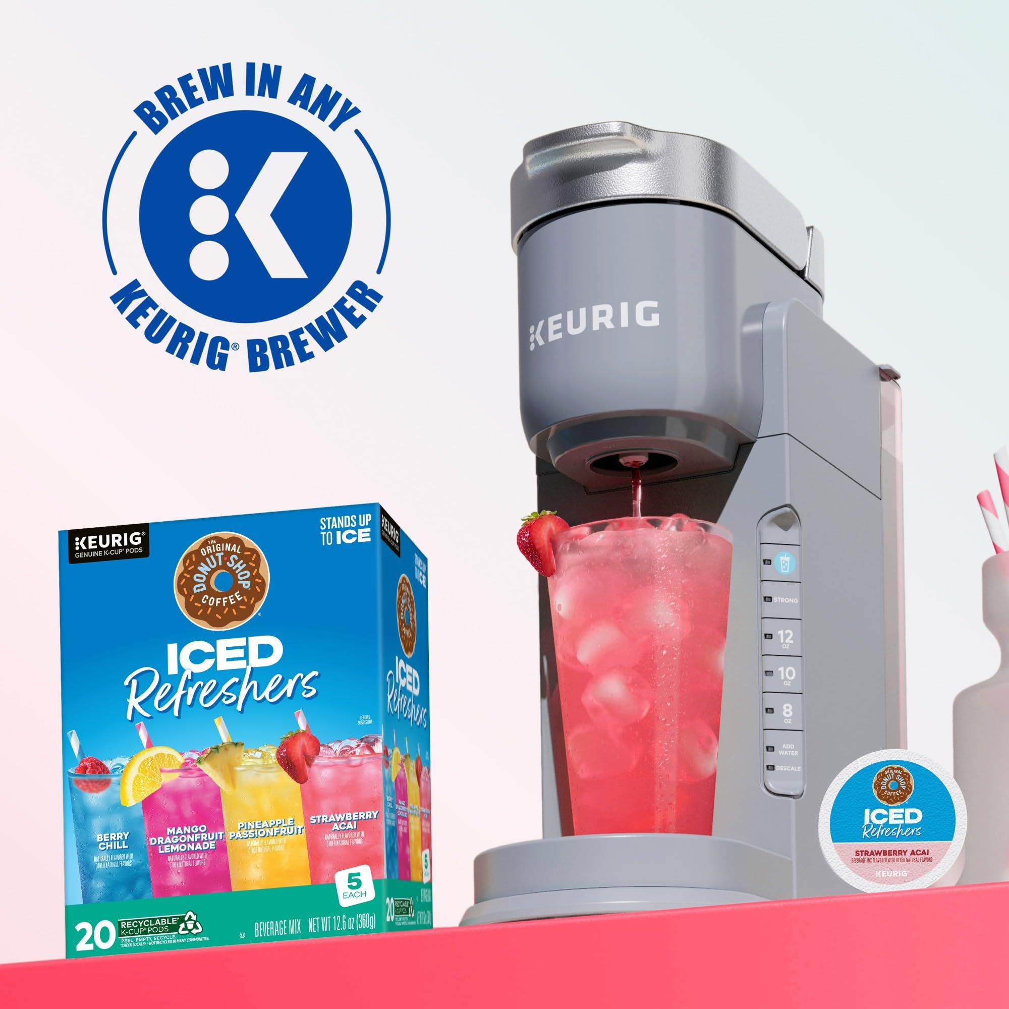 The Original Donut Shop Iced Refreshers box set highlights four flavors.