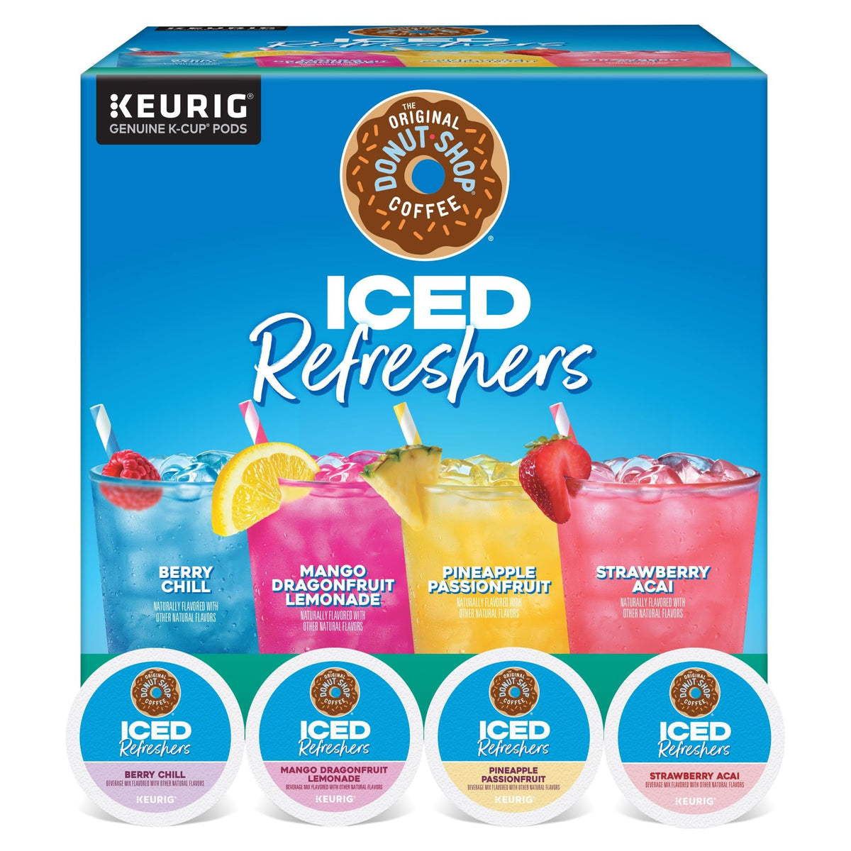 The Original Donut Shop Iced Refreshers strawberry acai pod offers a berry-refreshing sip.