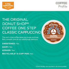 The Original Donut Shop recyclable K-Cup packaging emphasizing easy disposal.