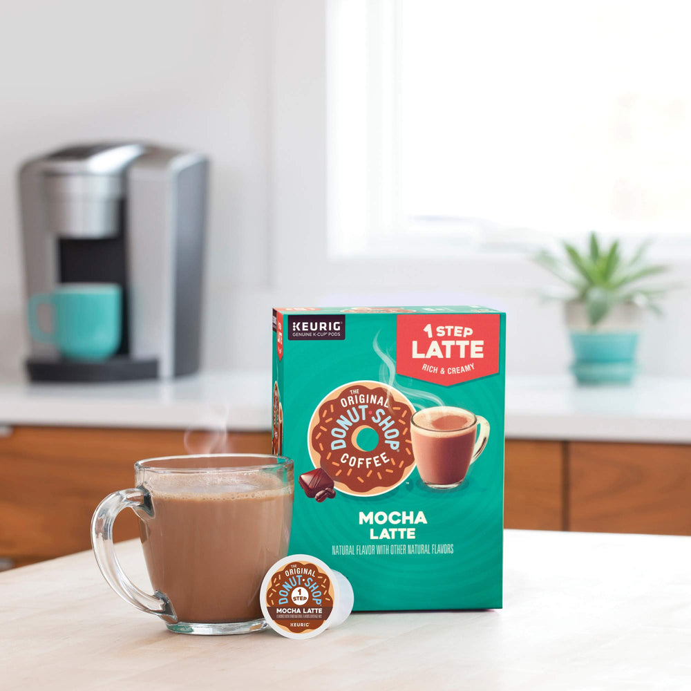 The Original Donut Shop Mocha One-Step Latte single-serve convenience for busy mornings.