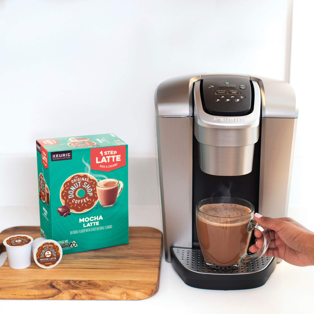 The Original Donut Shop Mocha One-Step Latte recyclable pods.