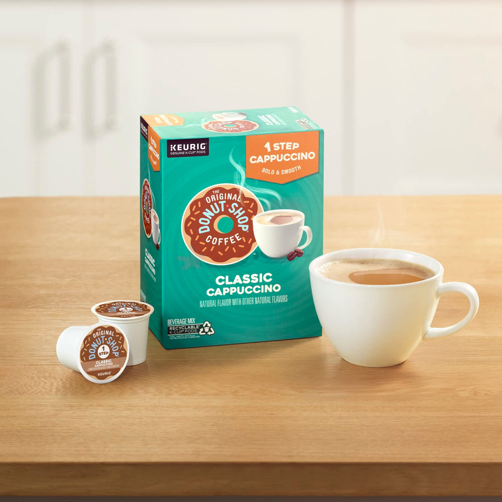 The Original Donut Shop One-Step Cappuccino pod, kosher-certified.