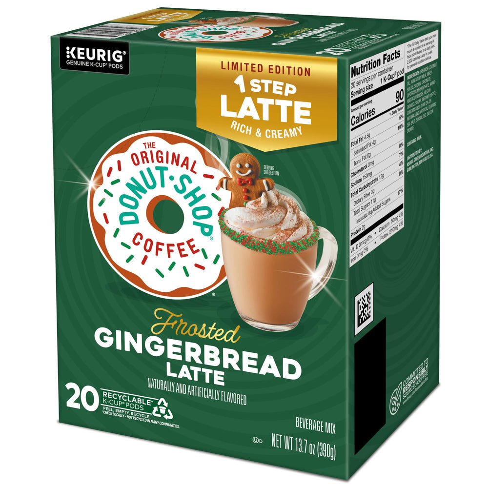 The Original Donut Shop One Step Latte recyclable K-Cup pods support simple recycling.