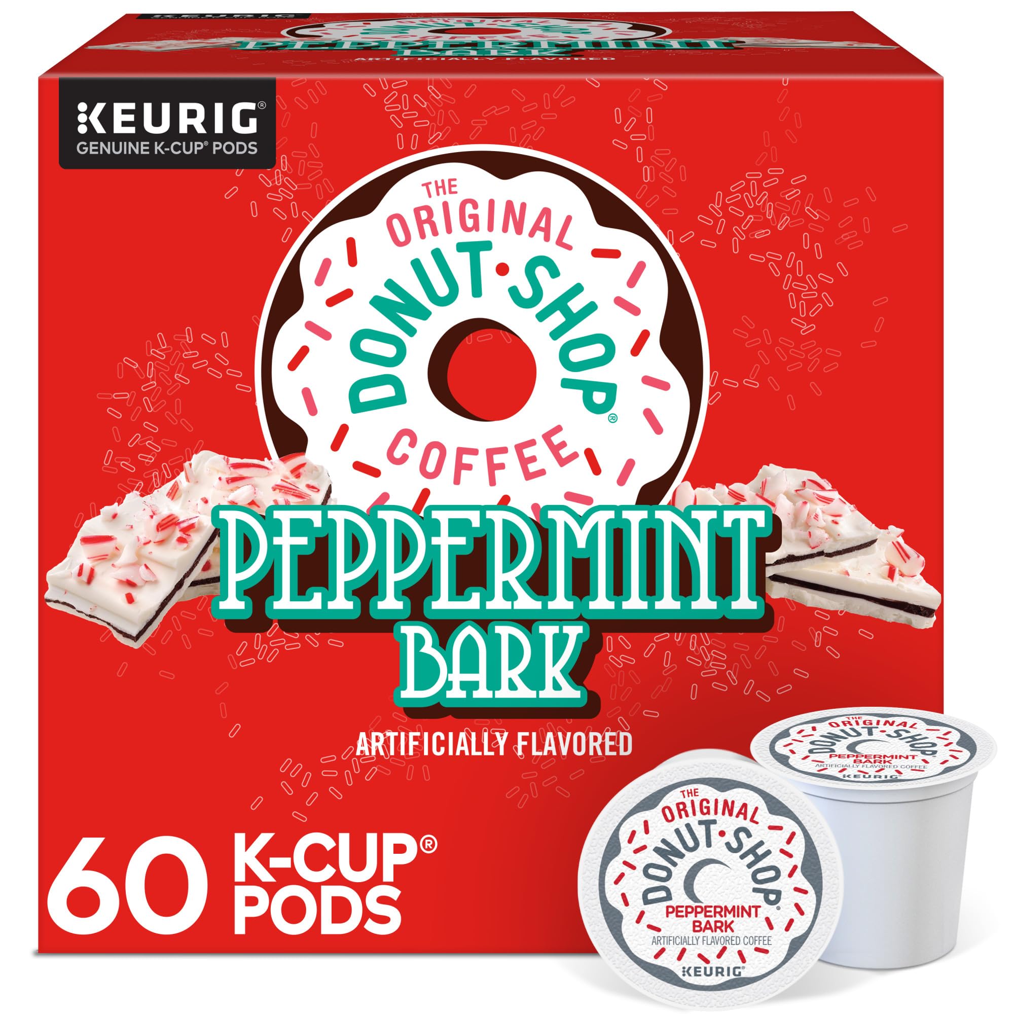 The Original Donut Shop Peppermint Bark K-Cup box, perfect for gifting or daily use.