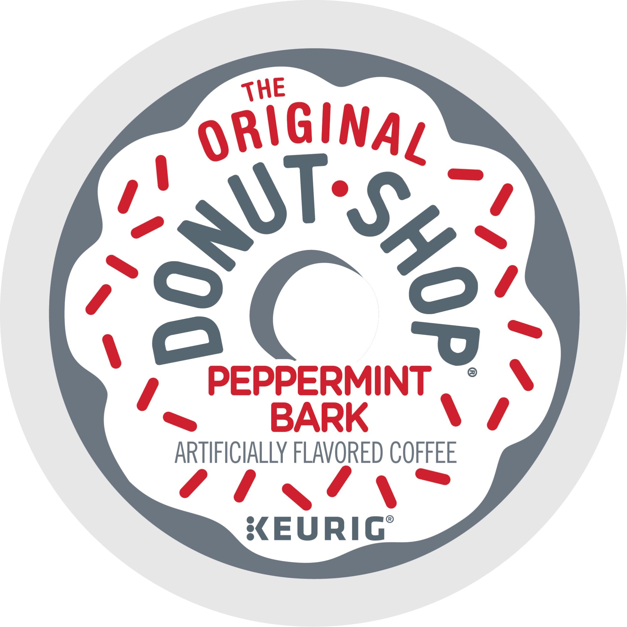 The Original Donut Shop Peppermint Bark K-Cup pod, convenient single-serve coffee.