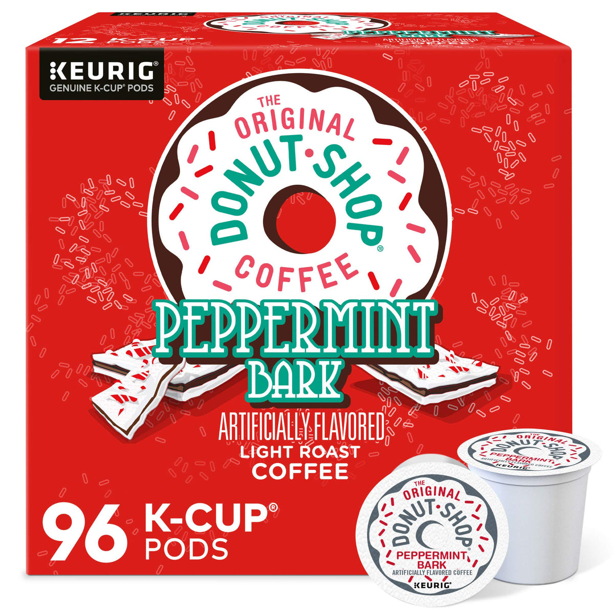 The Original Donut Shop Peppermint Bark K-Cup pods 96-count for convenient mornings
