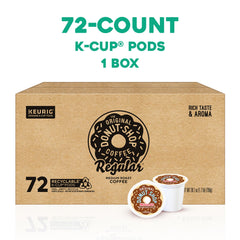 The Original Donut Shop Regular K-Cup pods ready for a rich brew on the counter.