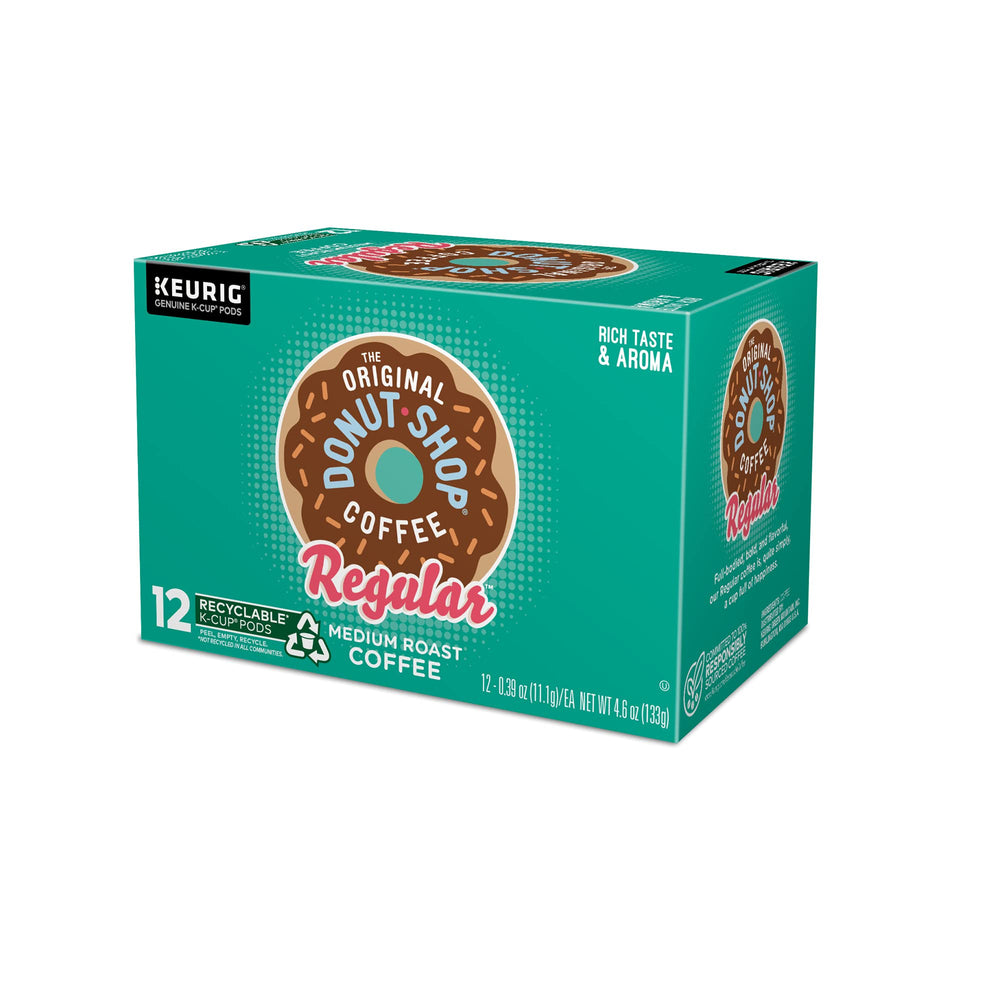 The Original Donut Shop Regular 12-count box designed for daily Keurig use.