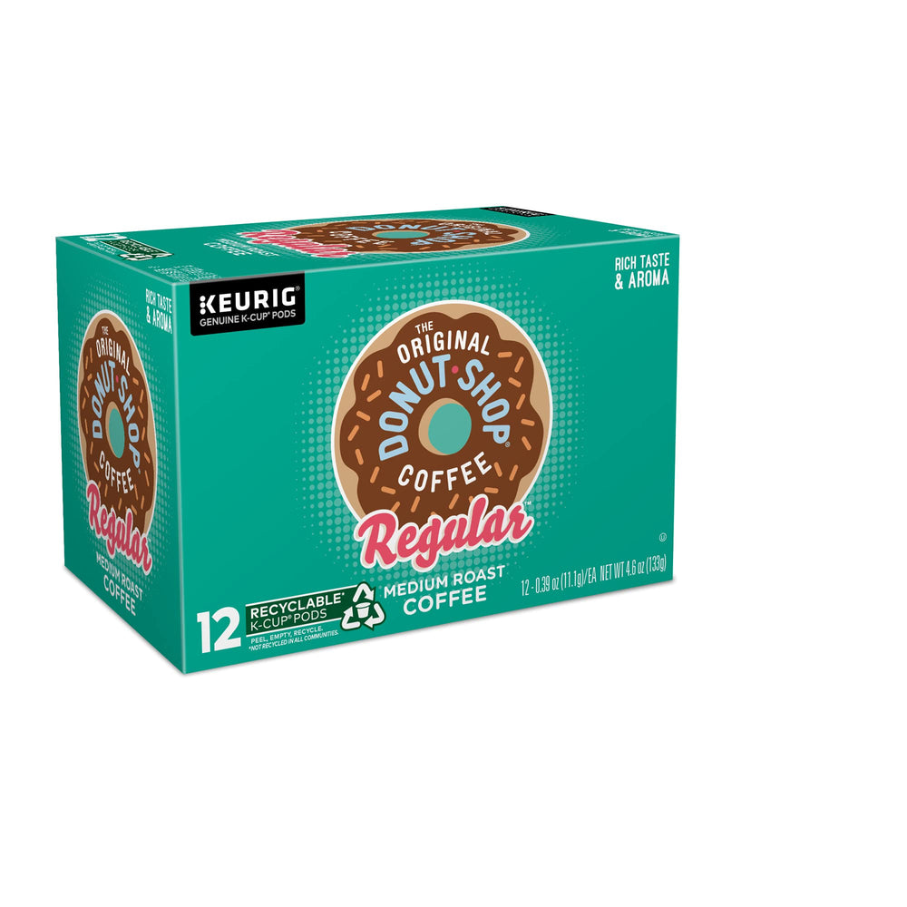 The Original Donut Shop Regular K-Cups labeled kosher and responsibly sourced.