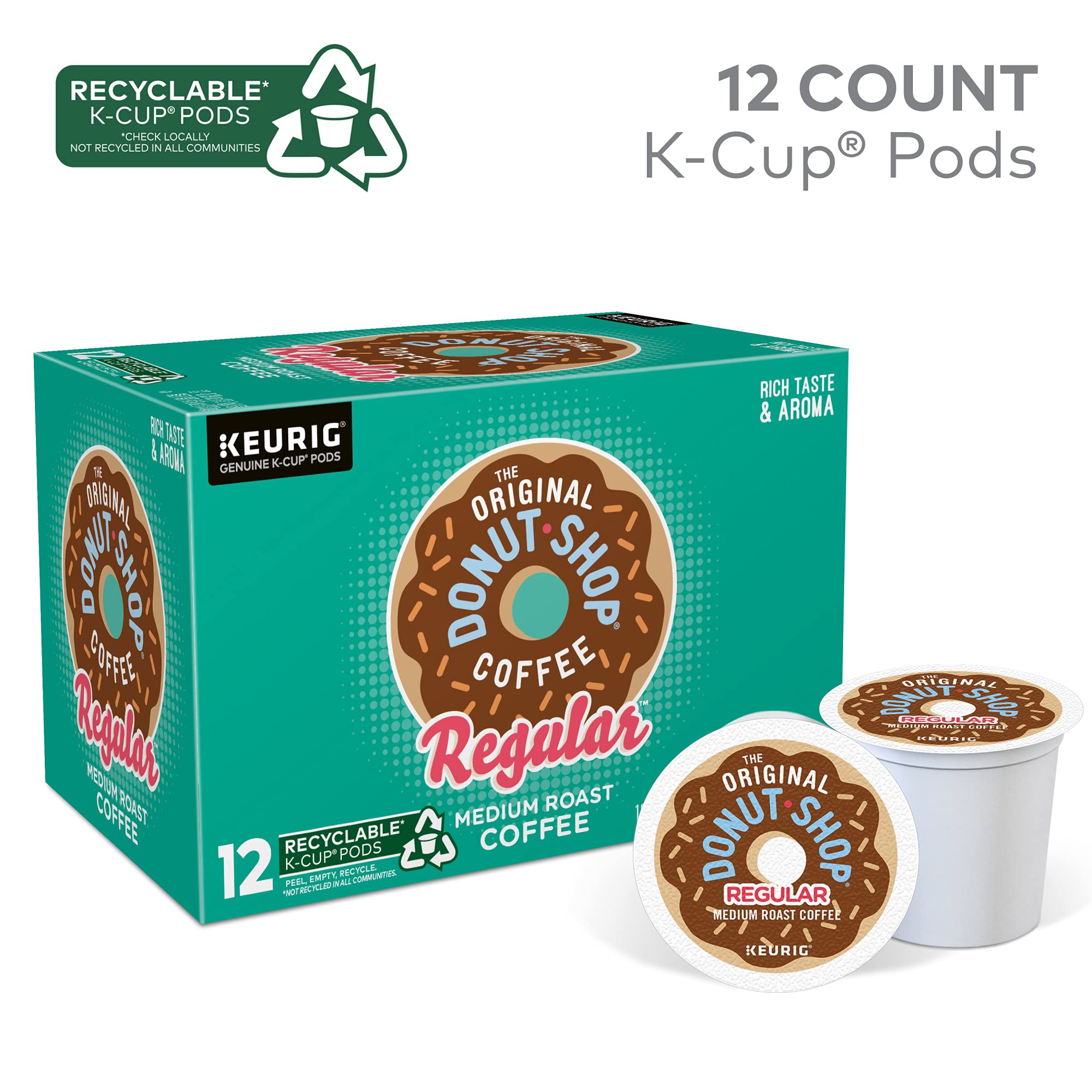 Grocery shelf view of The Original Donut Shop Regular medium roast.