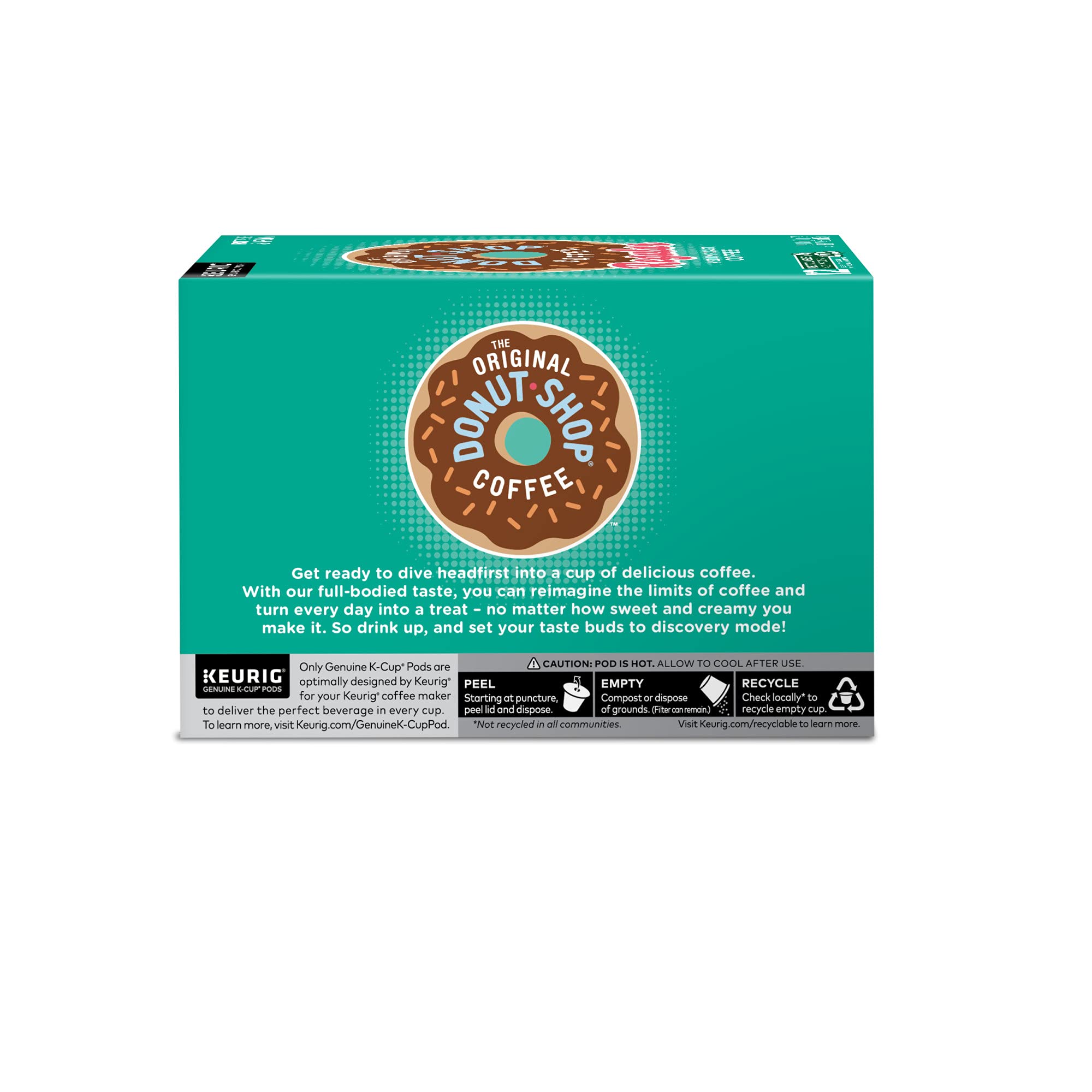 The Original Donut Shop Regular K-Cups recyclable pod design for eco-friendly coffee.