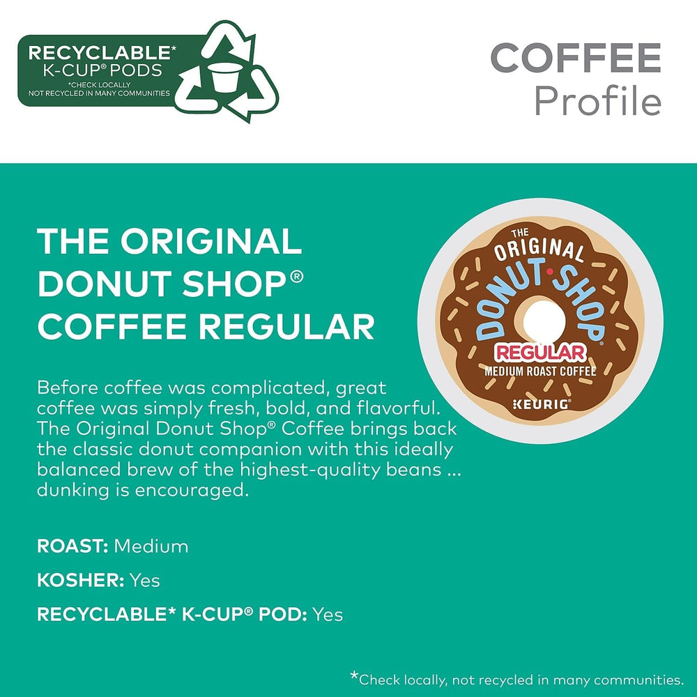 Keurig-compatible The Original Donut Shop Regular pod in a brewer setup