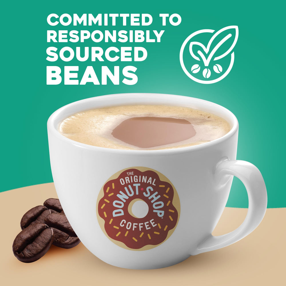 The Original Donut Shop Regular on-shelf packaging, eco-friendly choice.