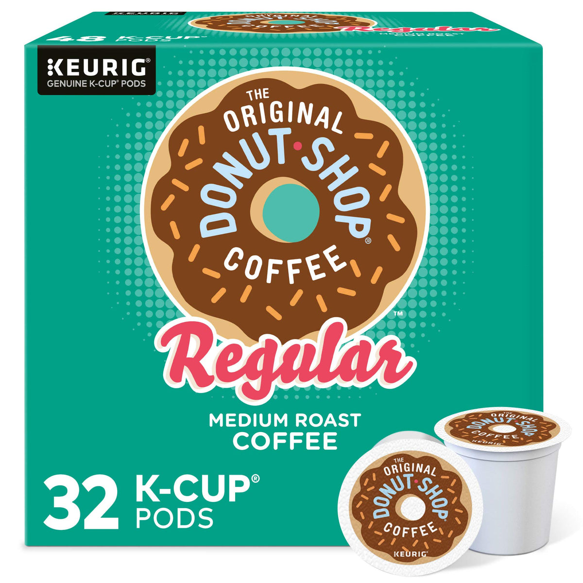 The Original Donut Shop Regular pod front view, bold flavor for your morning routine.