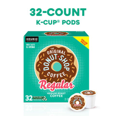 The Original Donut Shop Regular pod side view, fits Keurig machines for quick coffee.