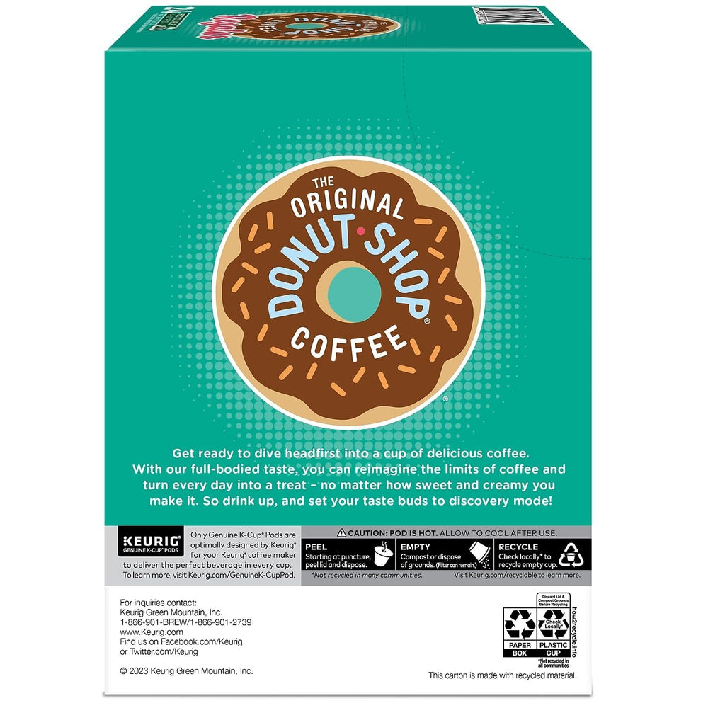 Recyclable K-Cup icon with The Original Donut Shop branding, convenient sustainability