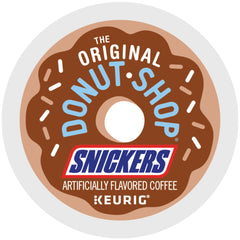 The Snickers coffee 4-pack packaging emphasizes bulk value for busy mornings