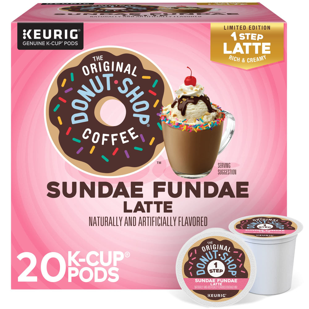 The Original Donut Shop Sundae Fundae Latte pod ready to brew for a creamy latte.