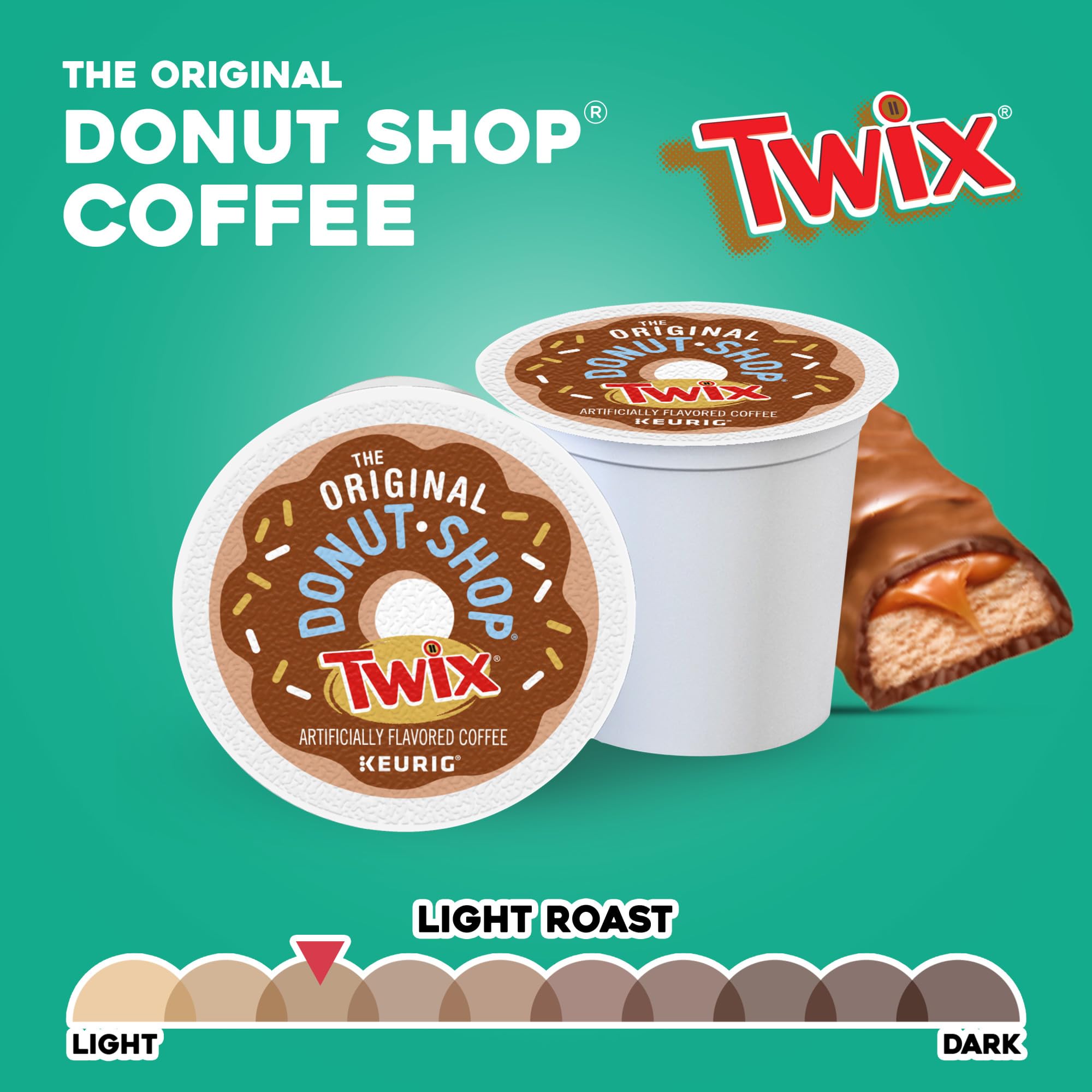 The Original Donut Shop Twix coffee recyclable pods, eco-friendly brewing option.