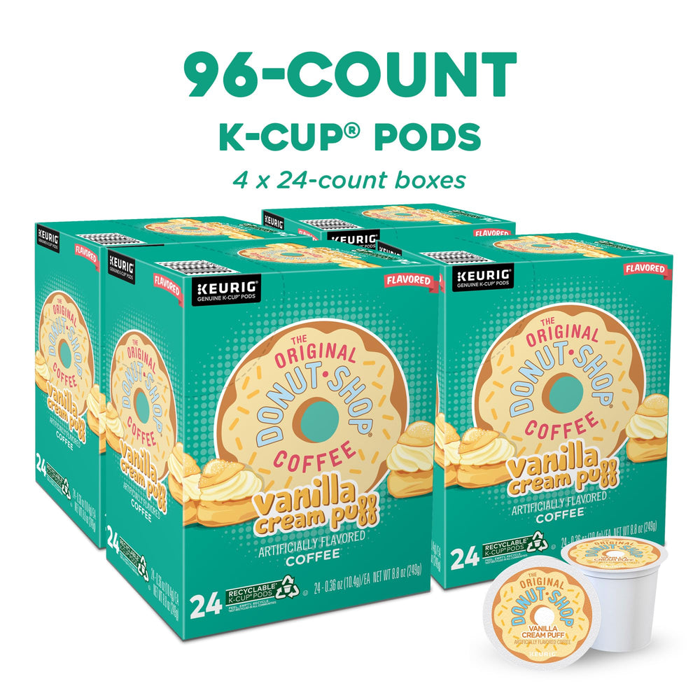 Vanilla Cream Puff K-Cup pods for convenient single-serve brewing.