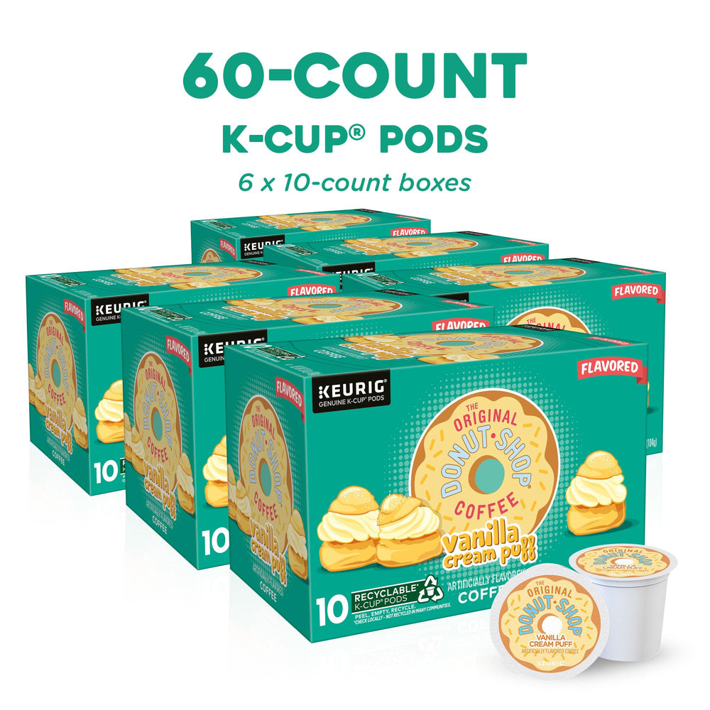 Steam rises from The Original Donut Shop Vanilla Cream Puff cup