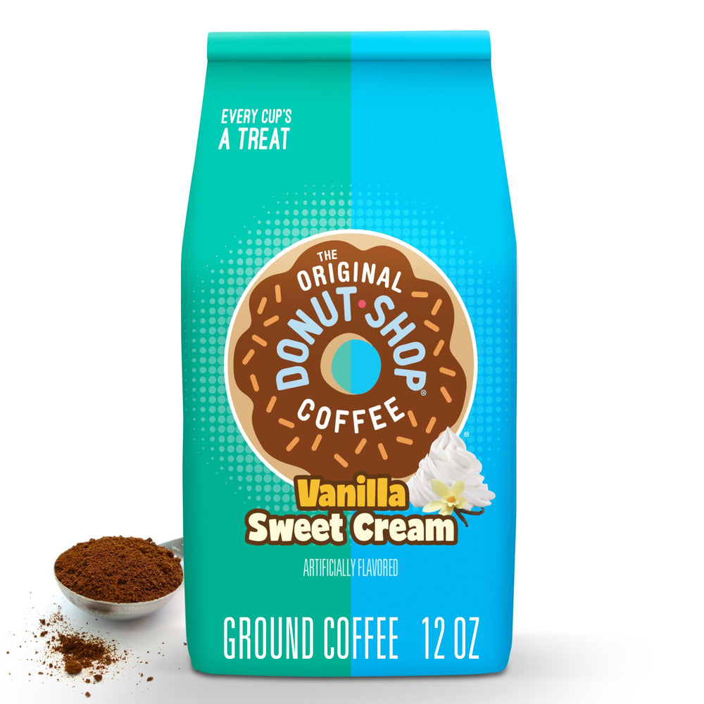 The Original Donut Shop Vanilla Sweet Cream ground coffee bag for everyday brewing.