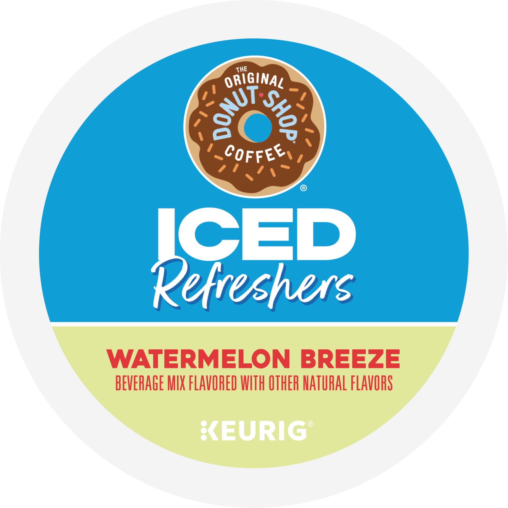 The Original Donut Shop Watermelon Breeze K-Cup pods fit Keurig machines.