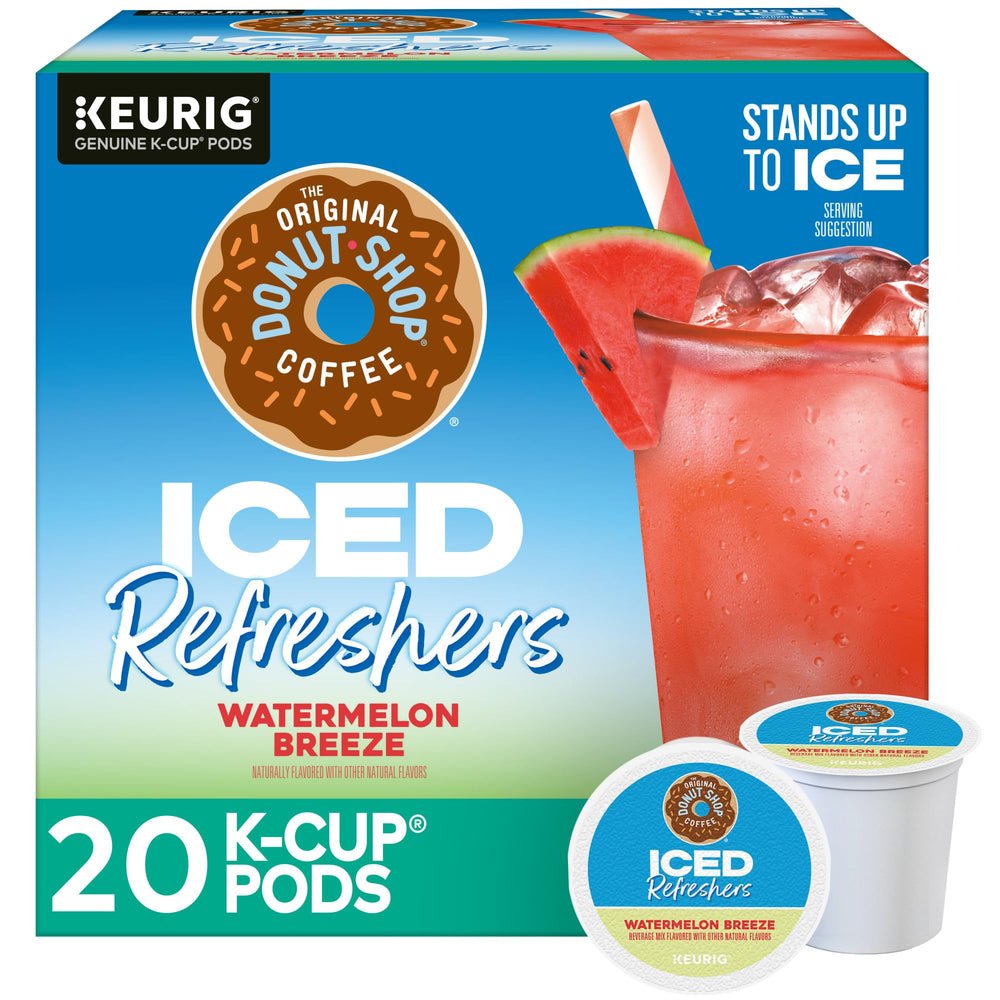 The Original Donut Shop Watermelon Breeze pods for refreshing iced beverages.