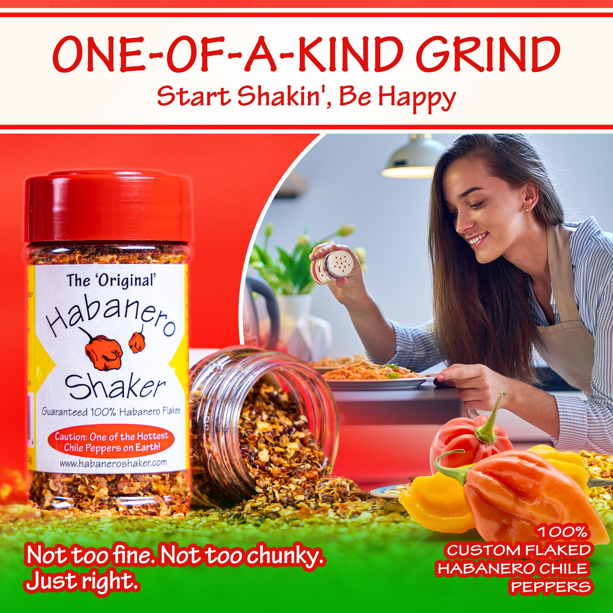 The Original Habanero Shaker travel-ready design suits meals on the move.