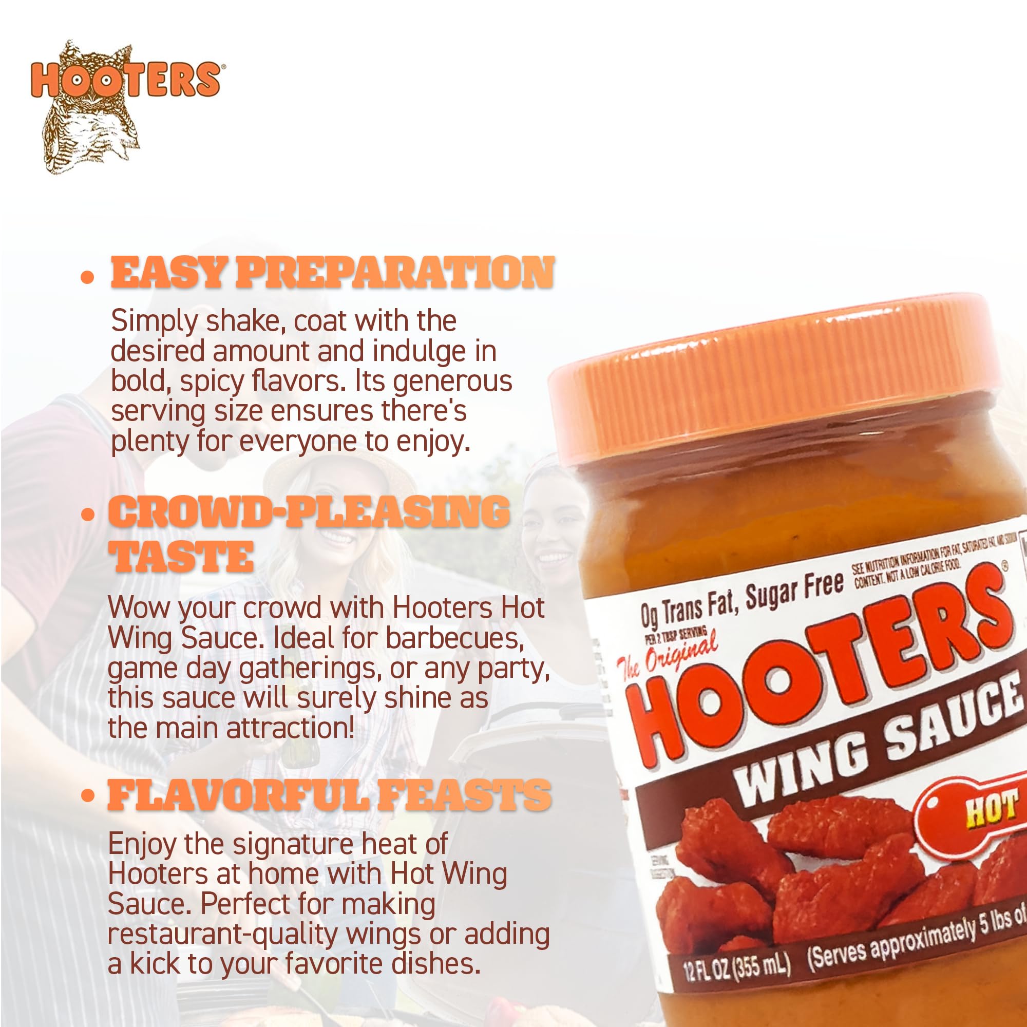 The Original Hooters Hot Wing Sauce twelve-oz bottle versatile for wings ribs and seafood