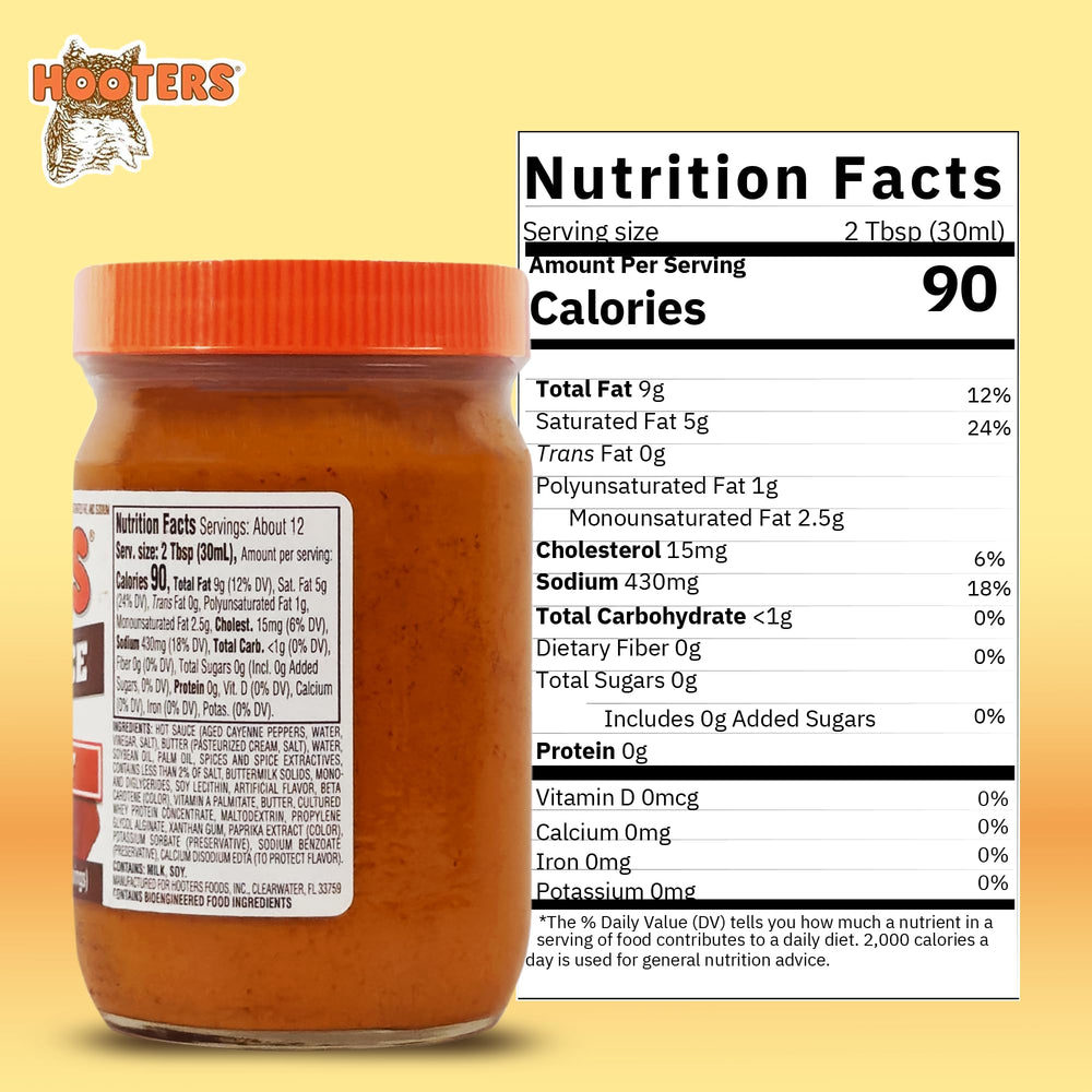The Original Hooters Wing Hot bottle pour captures easy, versatile glaze for meals.