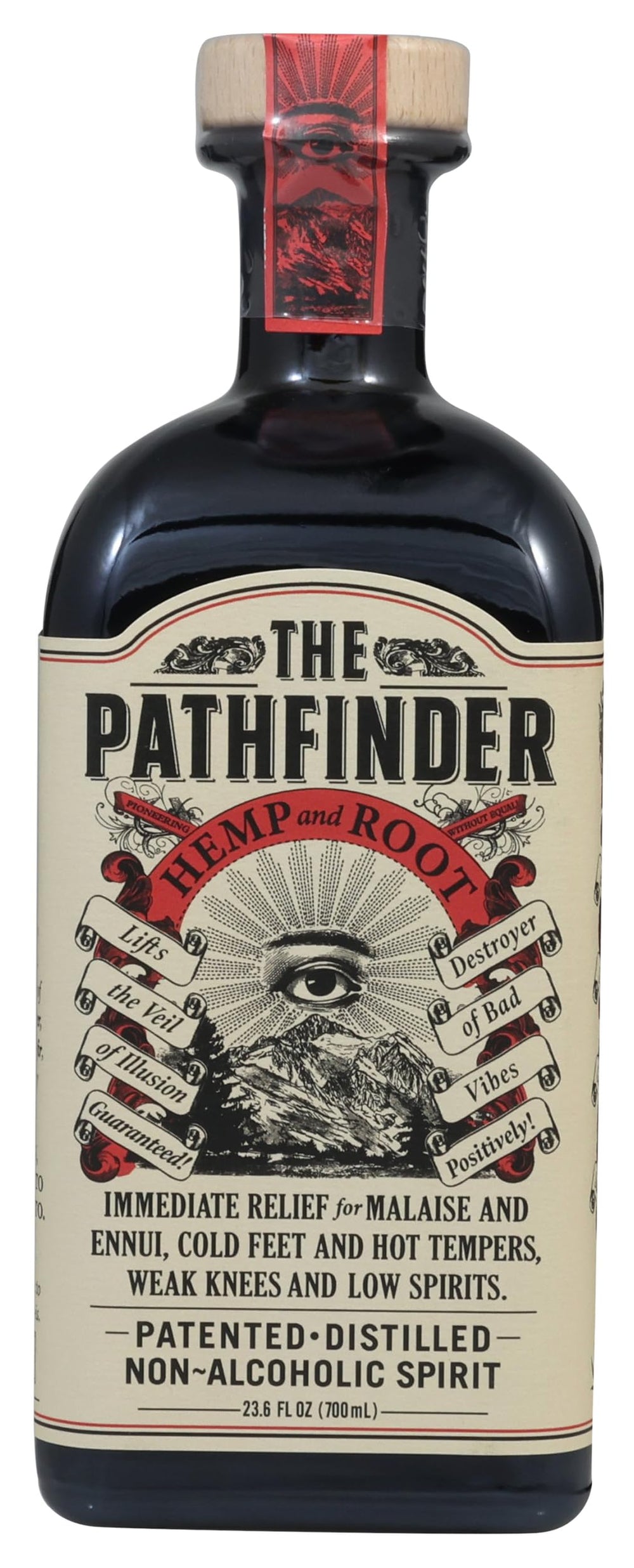 The Pathfinder Non-Alc Hemp and Root bottle, elevating sauces and dressings with earthy, versatile notes.