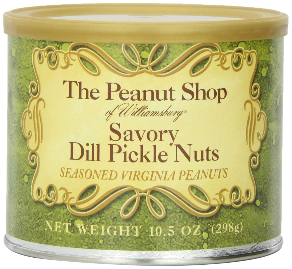 Close-up of dill pickle peanuts highlights plump Virginia nuts and bold tanginess for party snacking