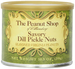 Close-up of dill pickle peanuts highlights plump Virginia nuts and bold tanginess for party snacking