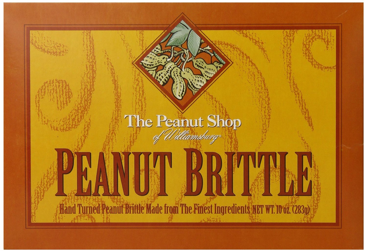 The Peanut Shop of Williamsburg Homestyle Brittle Box, nostalgic gift for sharing.