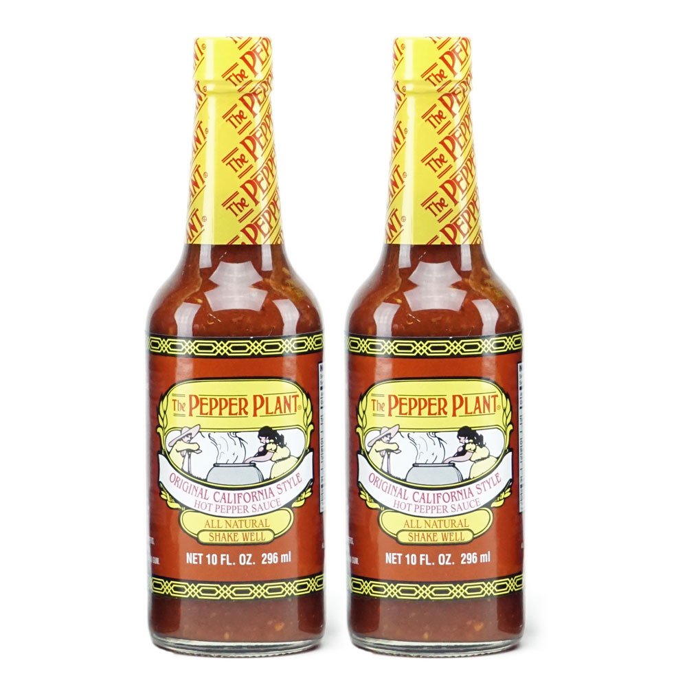 The Pepper Plant Original California Style Hot Pepper Sauce bottles ready to spice up meals.