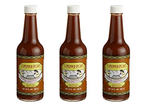 The Pepper Plant Original Hot Pepper Sauce bottle, 10 oz, in a pack of three for versatile flavor.