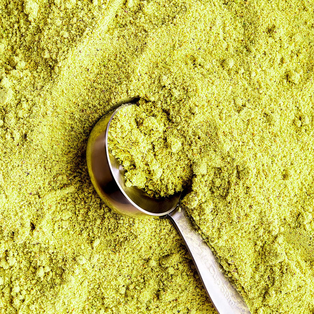 The Pistachio Factory pistachio flour package, gluten-free and vegan.