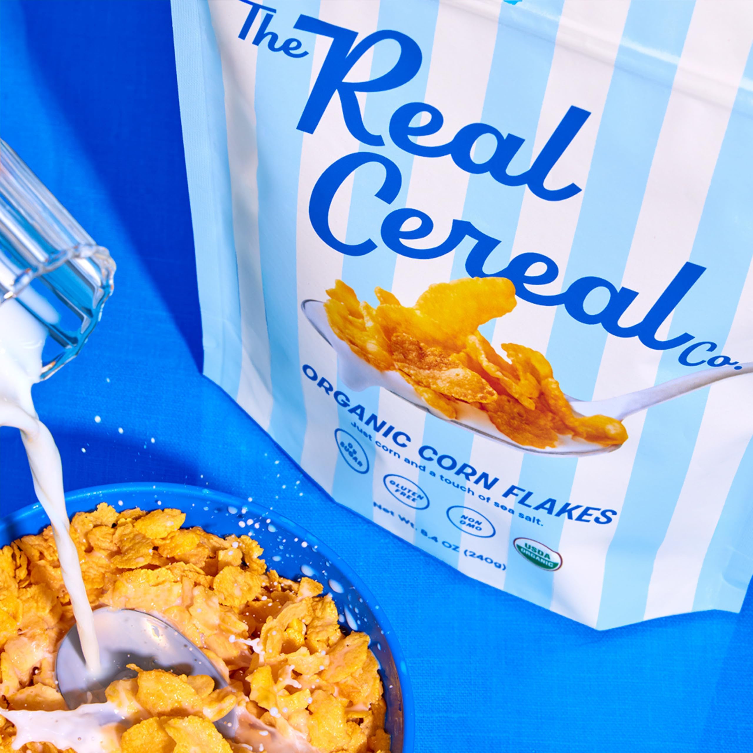 The Real Cereal Company eco-friendly packaging ready for recycling, low-waste.