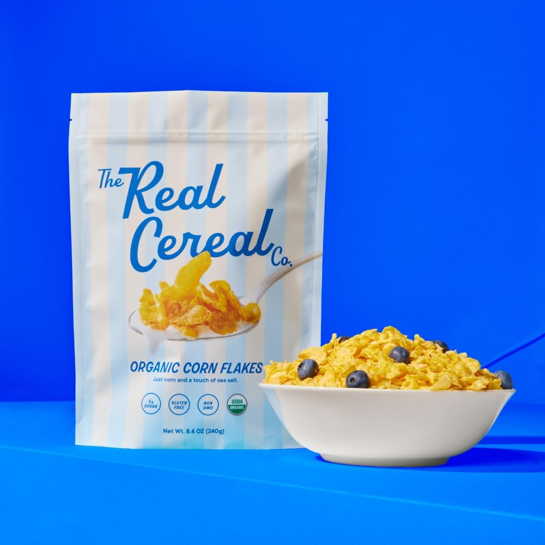 The Real Cereal Company PCR packaging highlights eco-friendly materials.