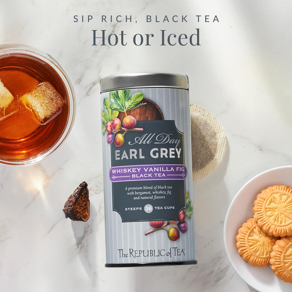 The Republic of Tea premium packaging featuring elegant branding.