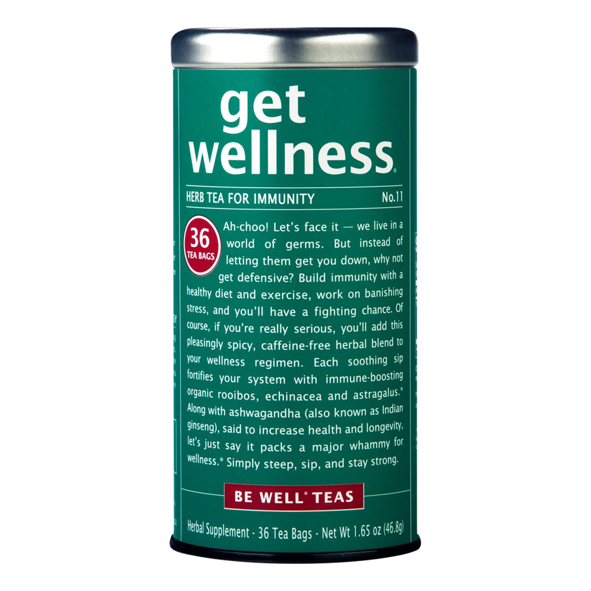 The Republic of Tea Be Well Red Rooibos tea in a cup for a calming ritual.