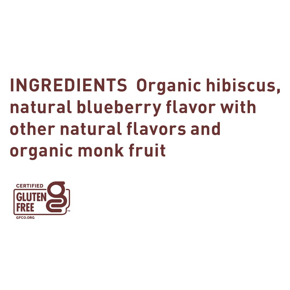 The Republic of Tea Blueberry Hibiscus Iced Tea packaging, convenient 8 tea bags.