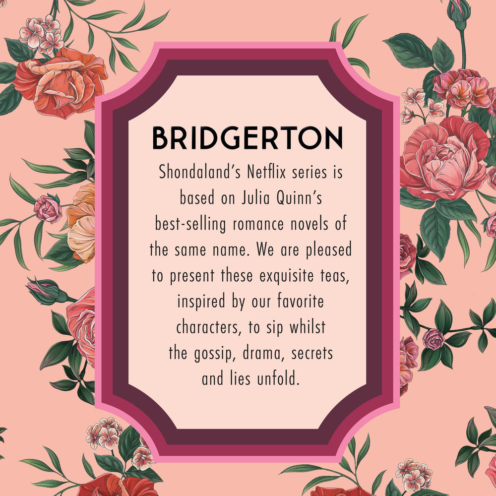 The Republic of Tea Bridgerton Queen Charlotte Ruby Tea brewed cup signaling warmth and elegance
