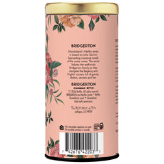 The Republic of Tea Bridgerton Queen Charlotte Ruby Tea packaging close-up suggesting premium gift appeal