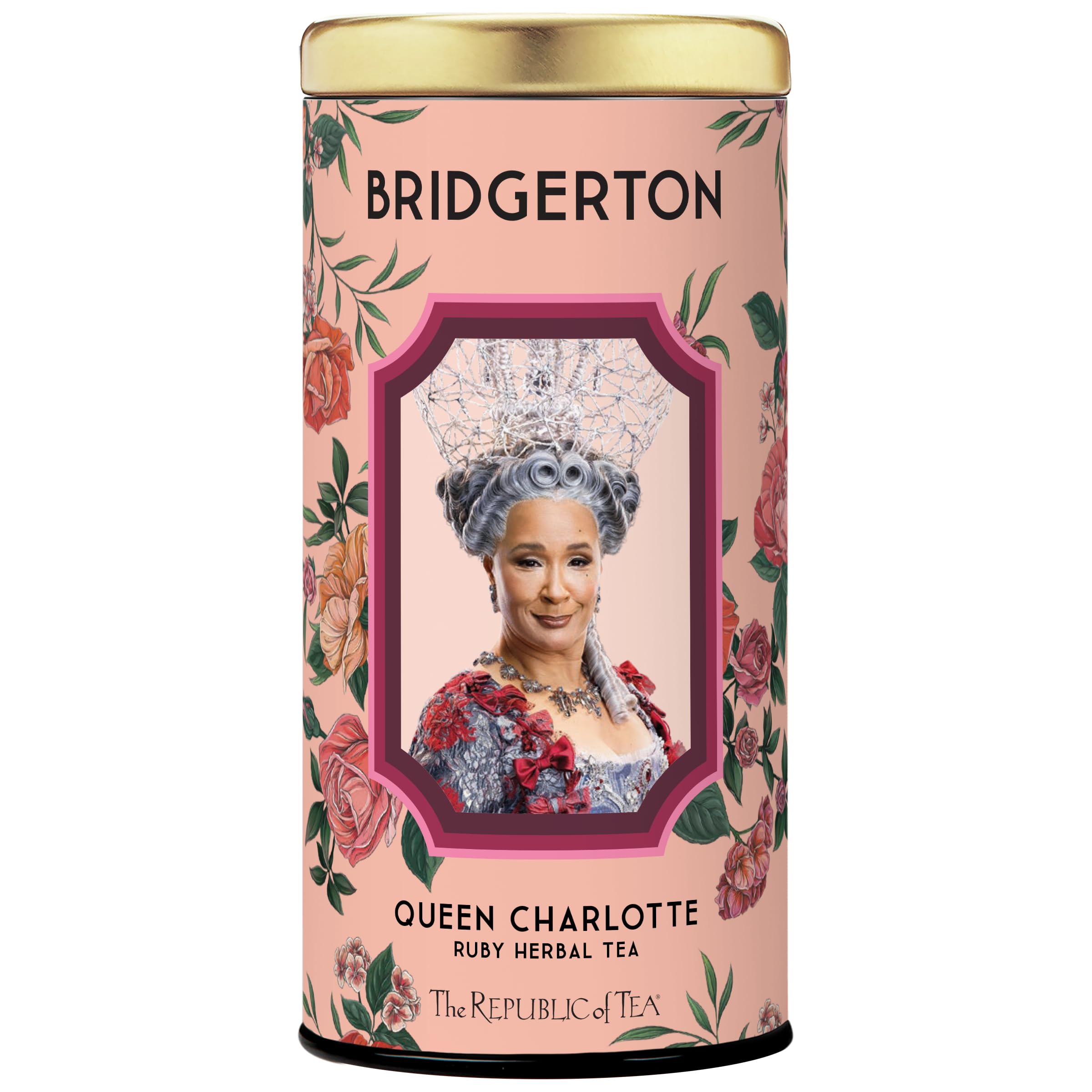The Republic of Tea Bridgerton Queen Charlotte Ruby Tea bags with regal aroma for a refined ritual