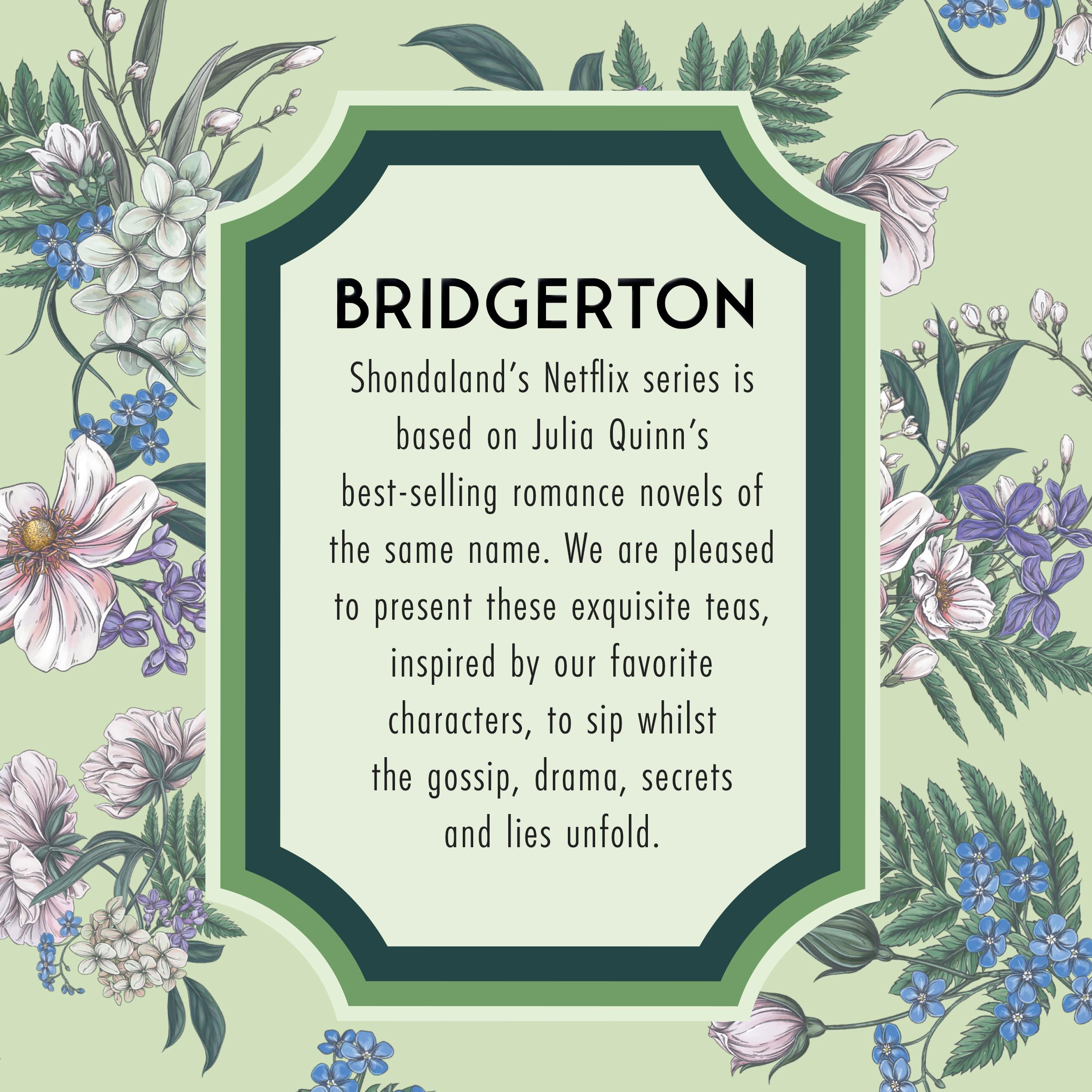 The Republic of Tea Bridgerton Regency Punch hibiscus petals add floral appeal.