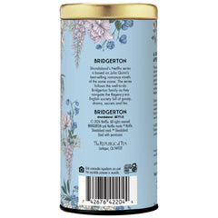The Republic of Tea Bridgerton Sophie Rose Geranium White Tea sachet releases rose-geranium fragrance during infusion