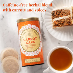 Steam rises from Carrot Cake Cuppa Cake, preparing to steep