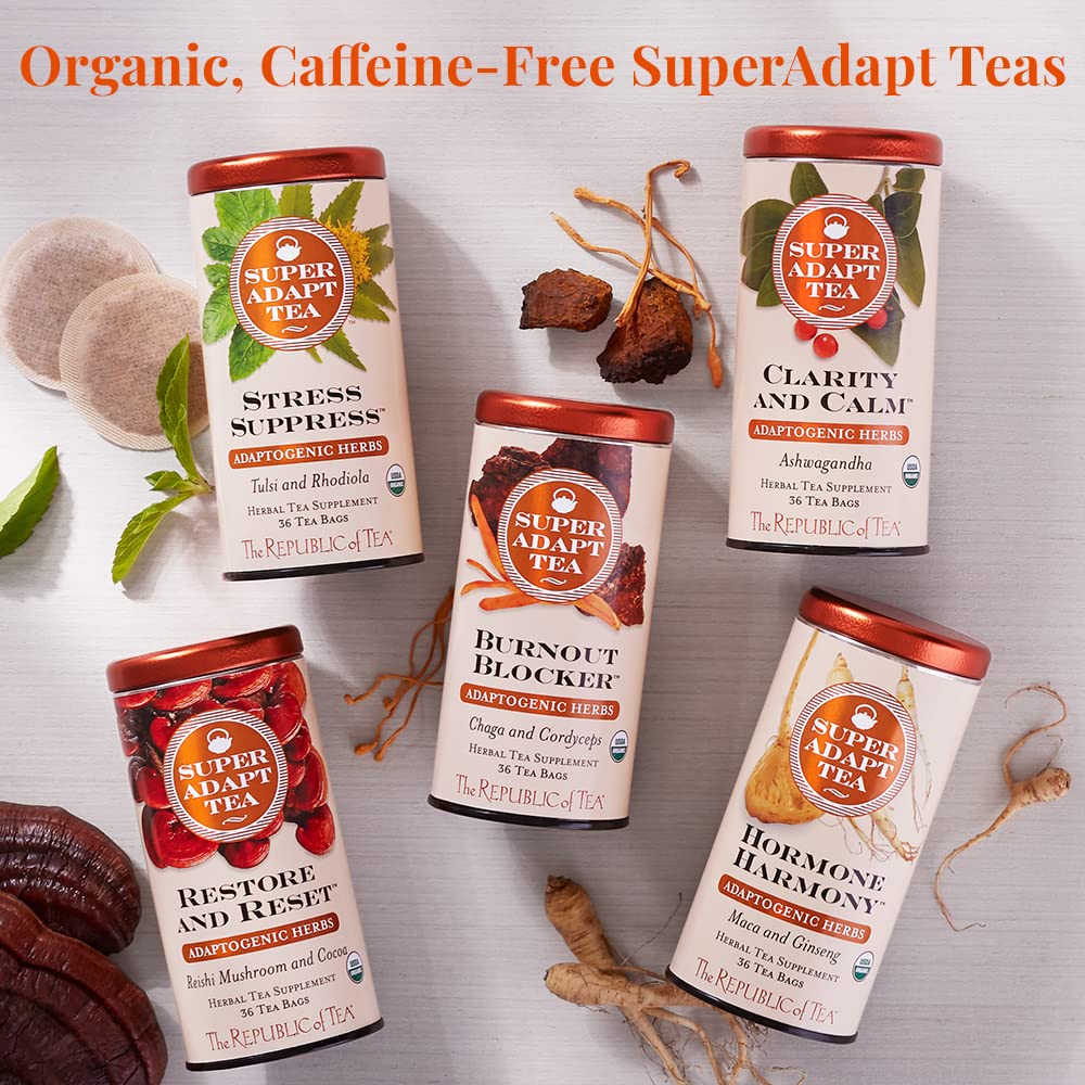 Cocoa and rooibos aroma in The Republic of Tea blend for comforting flavor.
